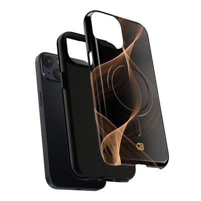 Brown Tough 2.0 Magsafe Phone Case for iPhone - Copper Silk Wave