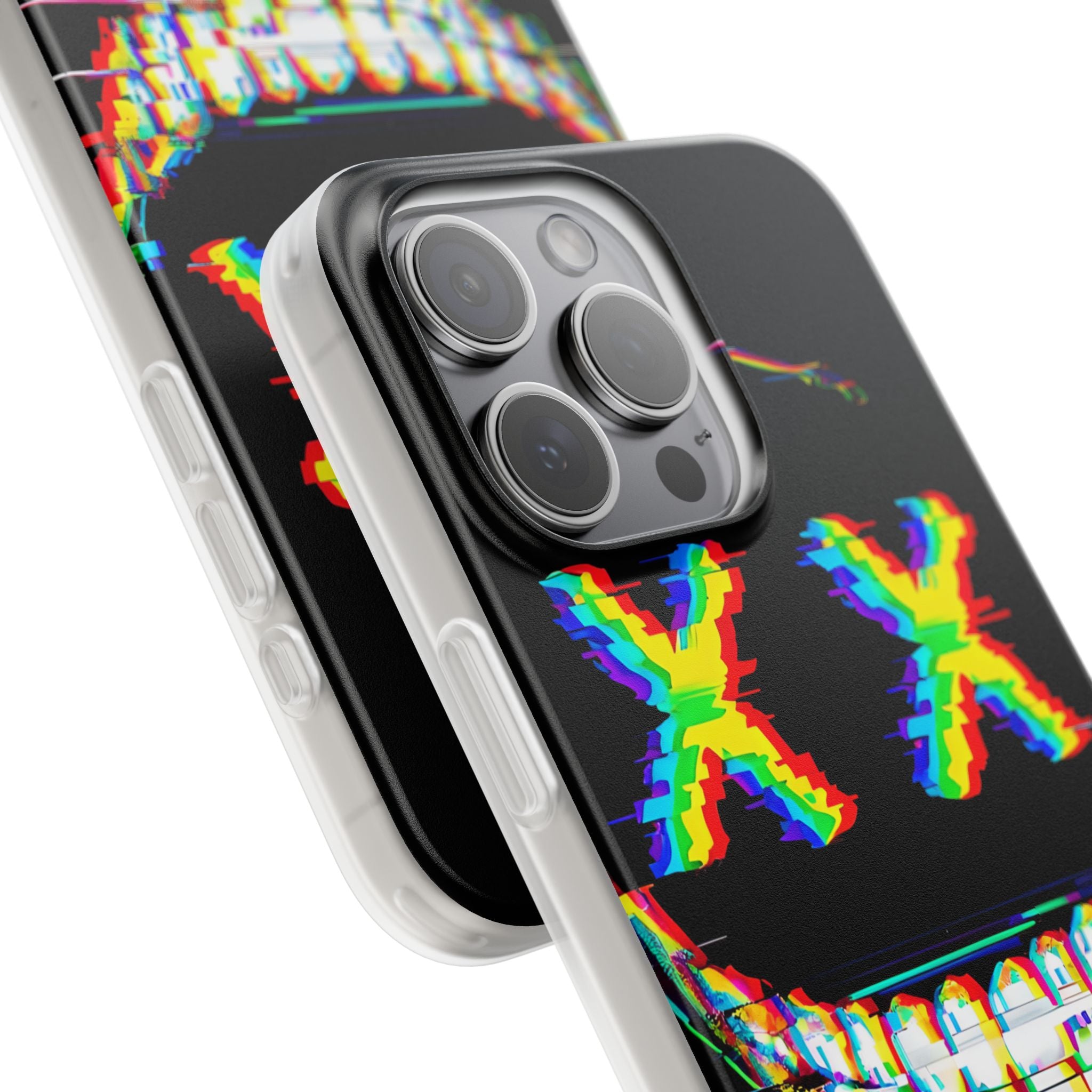 Glitch Grin Distortion · Soft Handyhülle für iPhone