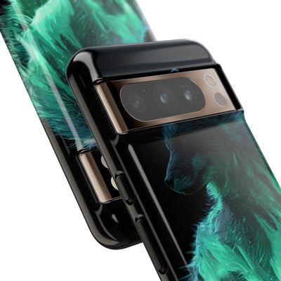 Nordic Aurora Fox · Tough Phone Case for Pixel ·  Teal