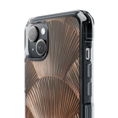 Rose Gilded Fan · Clear Impact Magnetic Phone Case for iPhone · Gold