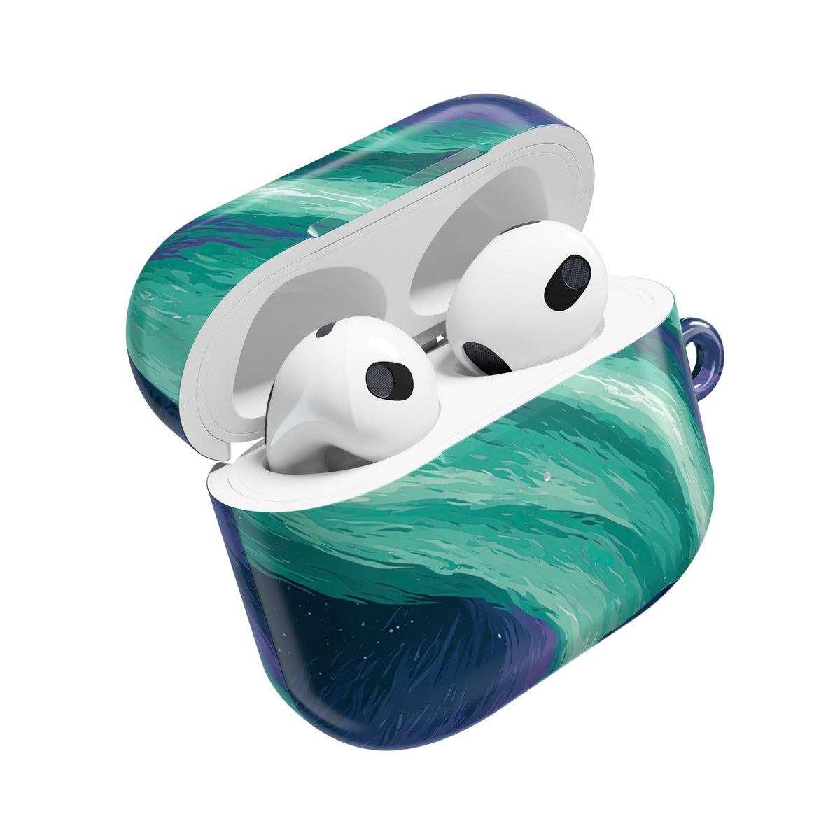 Arctic Aurora Bear · Hard Case for AirPods & AirPods Pro · Teal