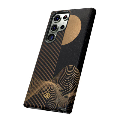 Gold Tough Phone Case for Samsung - Gilded Obsidian Dunes