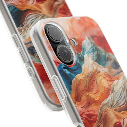 Fabric Peaks Cream iPhone 16 Case - Soft