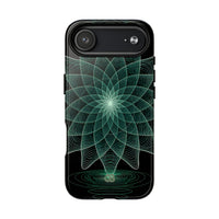 Green Tough 2.0 Magsafe Phone Case for iPhone - Cyan Signal Bloom