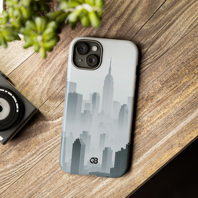 Grey Tough Phone Case for iPhone - Steel Mist Skyline
