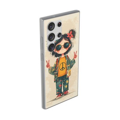 Retro Peace Girl · Soft Θήκη για Samsung