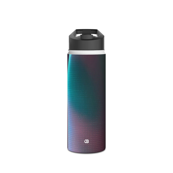 Neon Pixel Flow · Insulated Water Bottle · Black