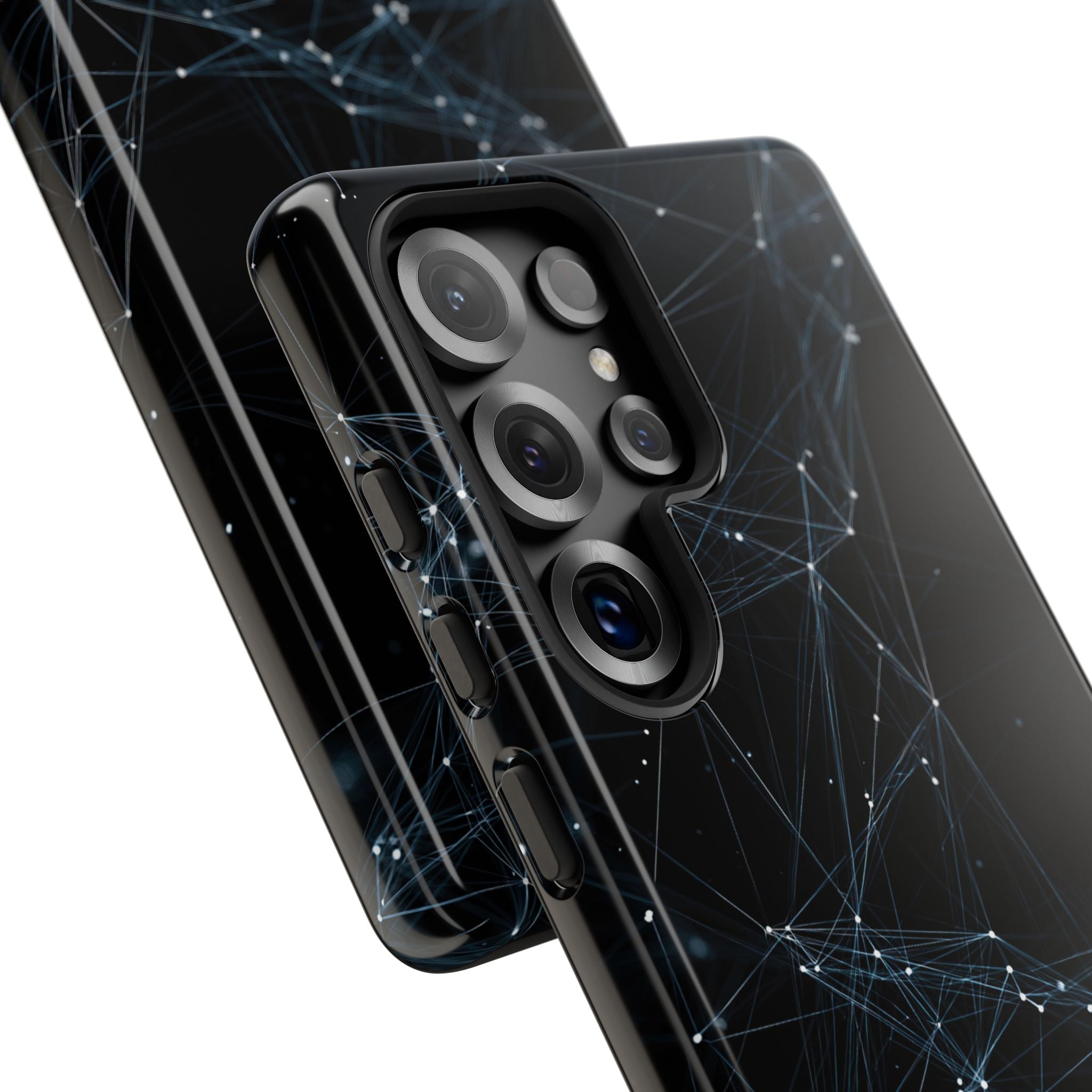 Black Tough Phone Case for Samsung - Arctic Neural Mesh