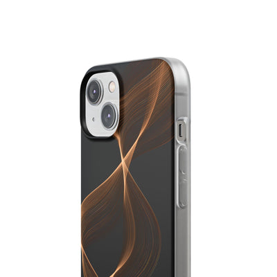 Brown Lite Phone Case for iPhone - Copper Silk Wave