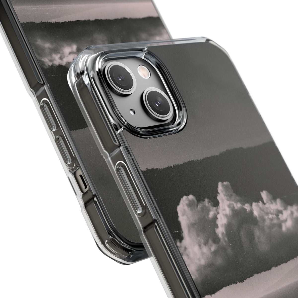 Crimson Horizon · Clear Impact Magnetic Phone Case for iPhone ·  Black