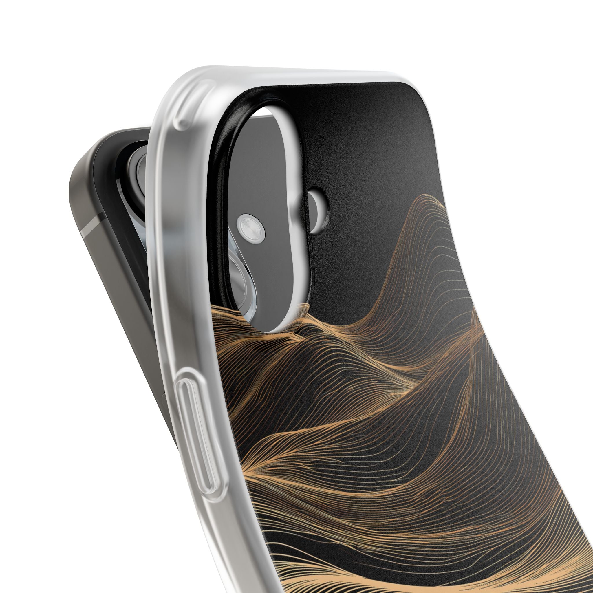 Black Lite Phone Case for iPhone - Copper Topo Ridge