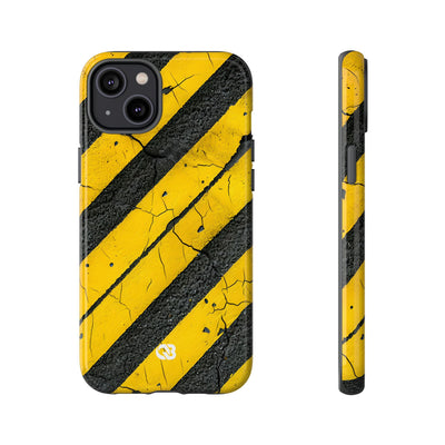 Cracked Hazard Stripes · Tough Phone Case for iPhone