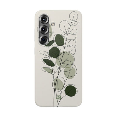 Green Lite Phone Case for Samsung - Muted Eucalyptus Sketch