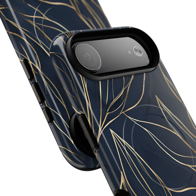 Gilded Navy Foliage · Tough+ Magsafe