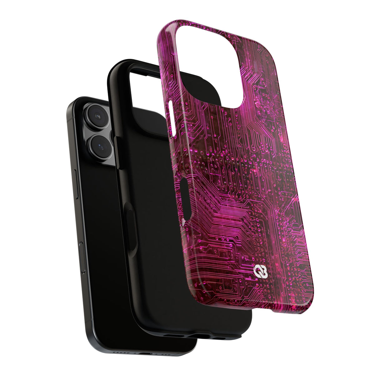 Magenta Circuit Trace · Tough Phone Case for iPhone · Pink