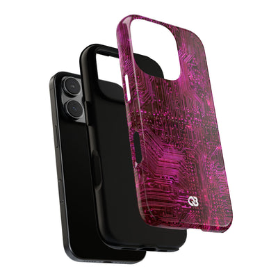 Magenta Circuit Trace · Tough Phone Case for iPhone · Pink
