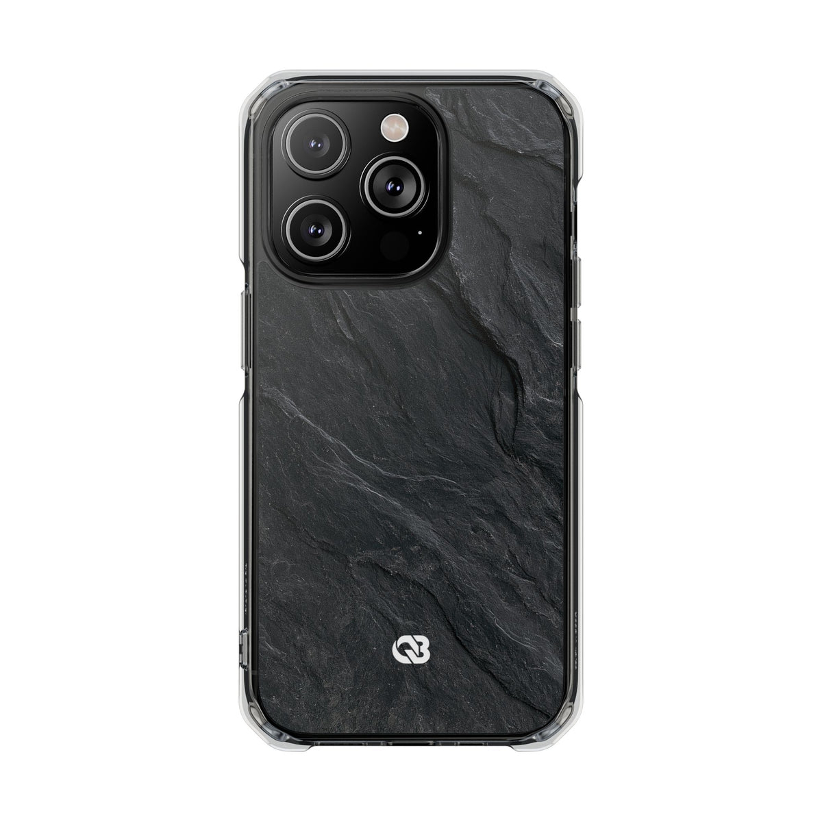 Dark Slate Strata · Clear Impact Magnetic Phone Case for iPhone ·  Black