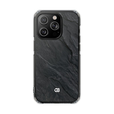 Dark Slate Strata · Clear Impact Magnetic Phone Case for iPhone ·  Black