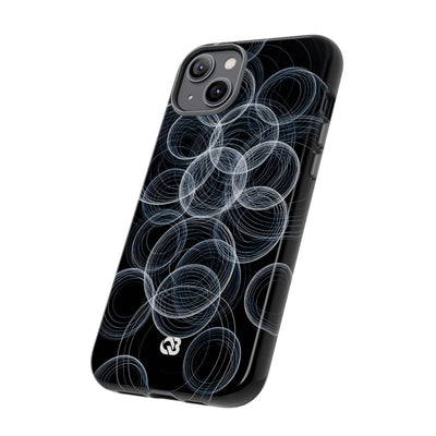 Black Tough Phone Case for iPhone - Frosted Ring Matrix