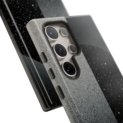 Black Tough Phone Case for Samsung - Lunar Static Orbit