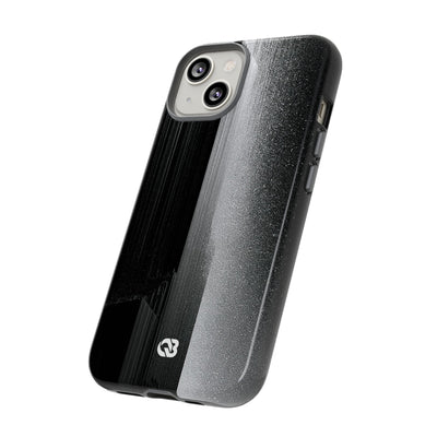 Black Tough Phone Case for iPhone - Brutalist Pixel Monolith