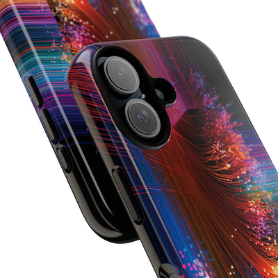 Black Tough Phone Case for iPhone - Cyber Optic Streak