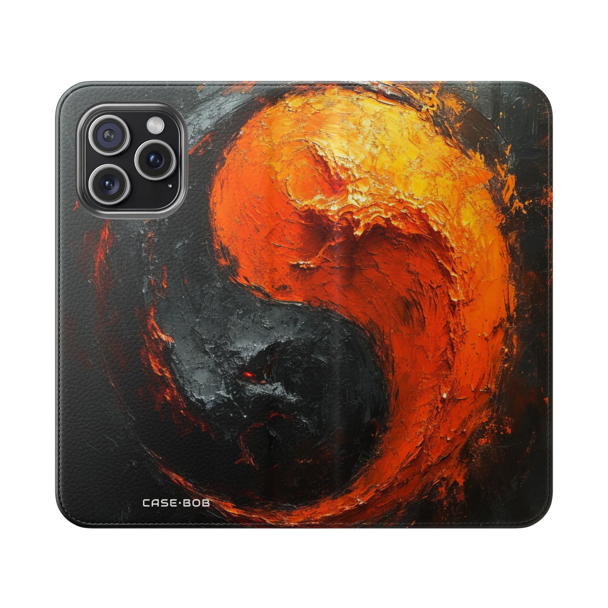 Fiery Yin Yang - iPhone 15 Pro Max Case - Wallet