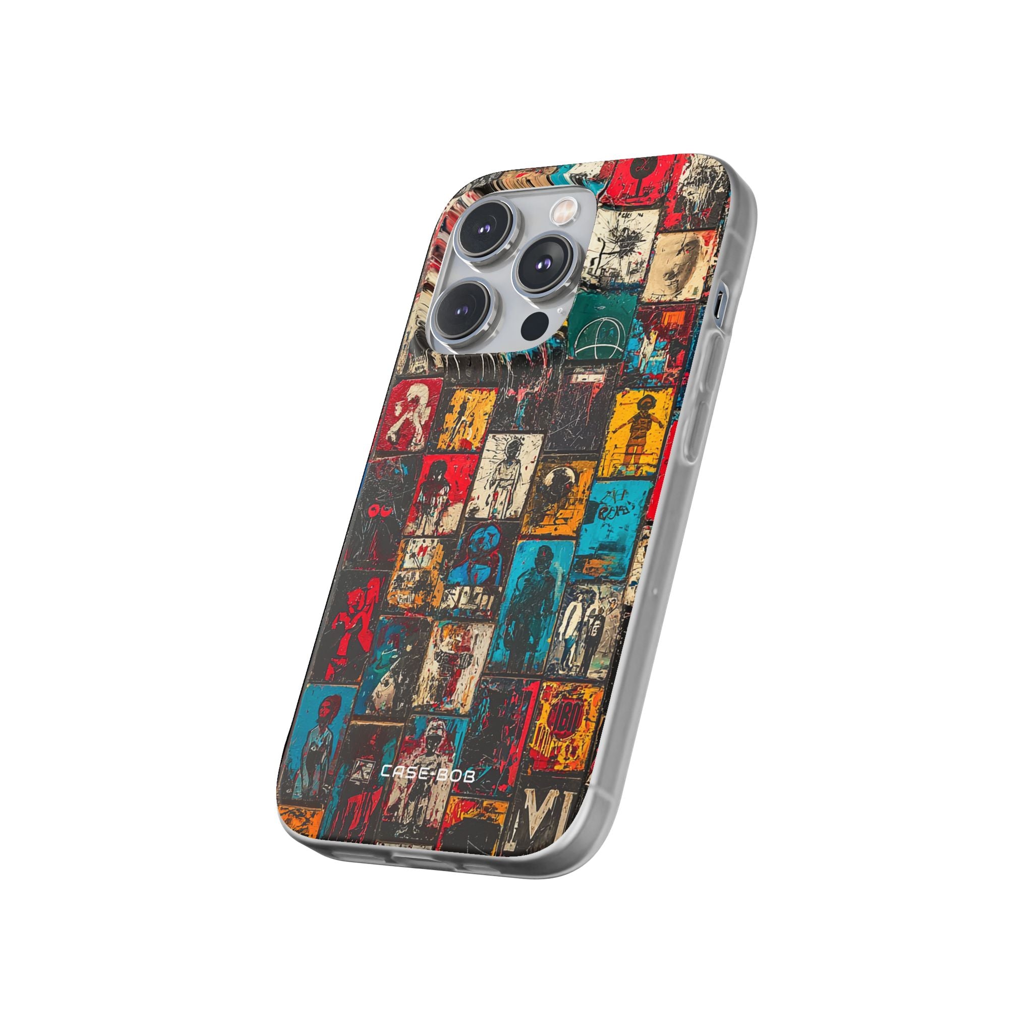 Kuvioitu ruudukko iPhone 14 Pro -pehmeä suojakotelo