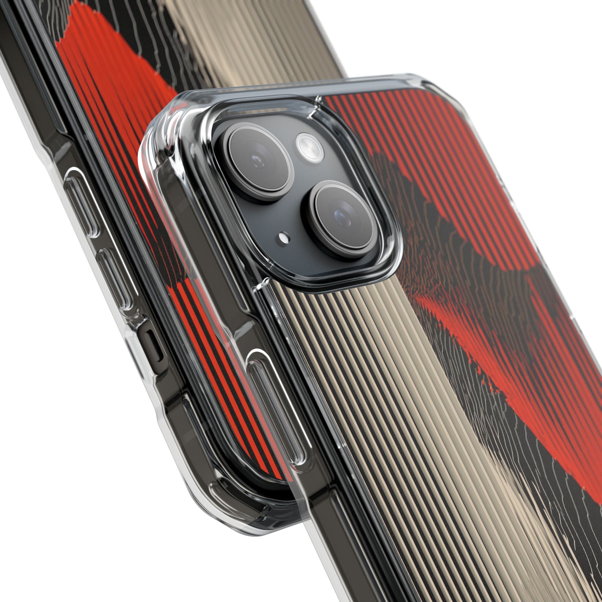 Red Impact MagSafe Phone Case for iPhone - Crimson Pulse Topo