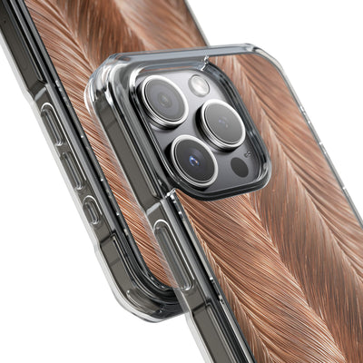 Rose Gold Weave · Clear Impact Magnetic Phone Case for iPhone · Brown
