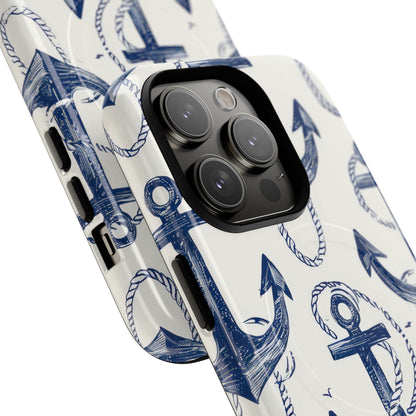 Navy Anchor Loop iPhone 14 Pro Case - Tough+
