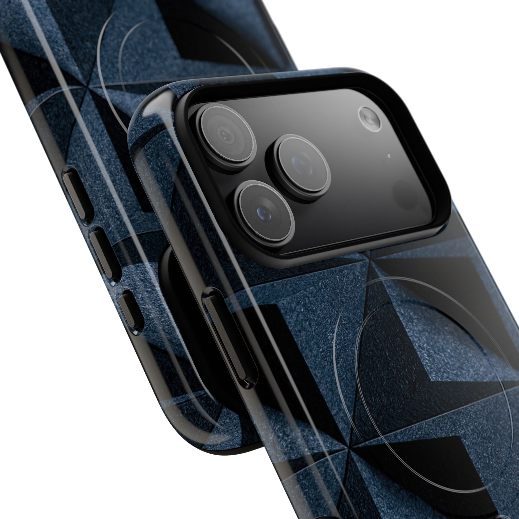 Blue Tough 2.0 Magsafe Phone Case for iPhone - Indigo Basalt Facets