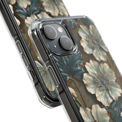 Gilded Blossom Reverie · Clear Impact Magnetic Phone Case for iPhone · Teal