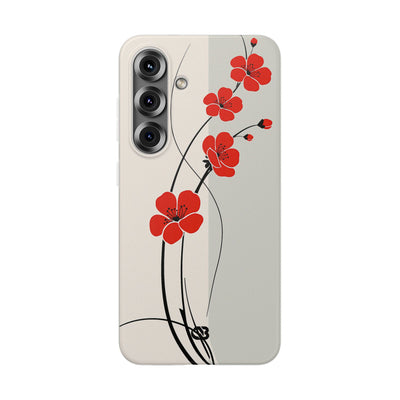 Beige Lite Phone Case for Samsung - Scarlet Ink Petals