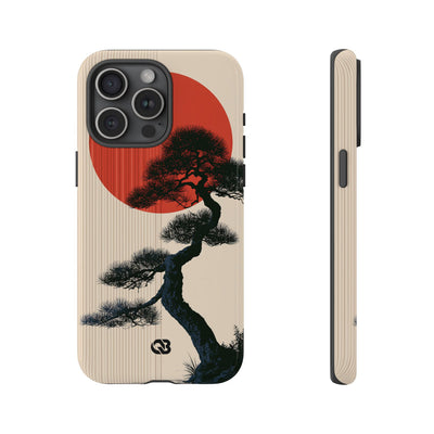 Beige Tough Phone Case for iPhone - Kyoto Crimson Pine