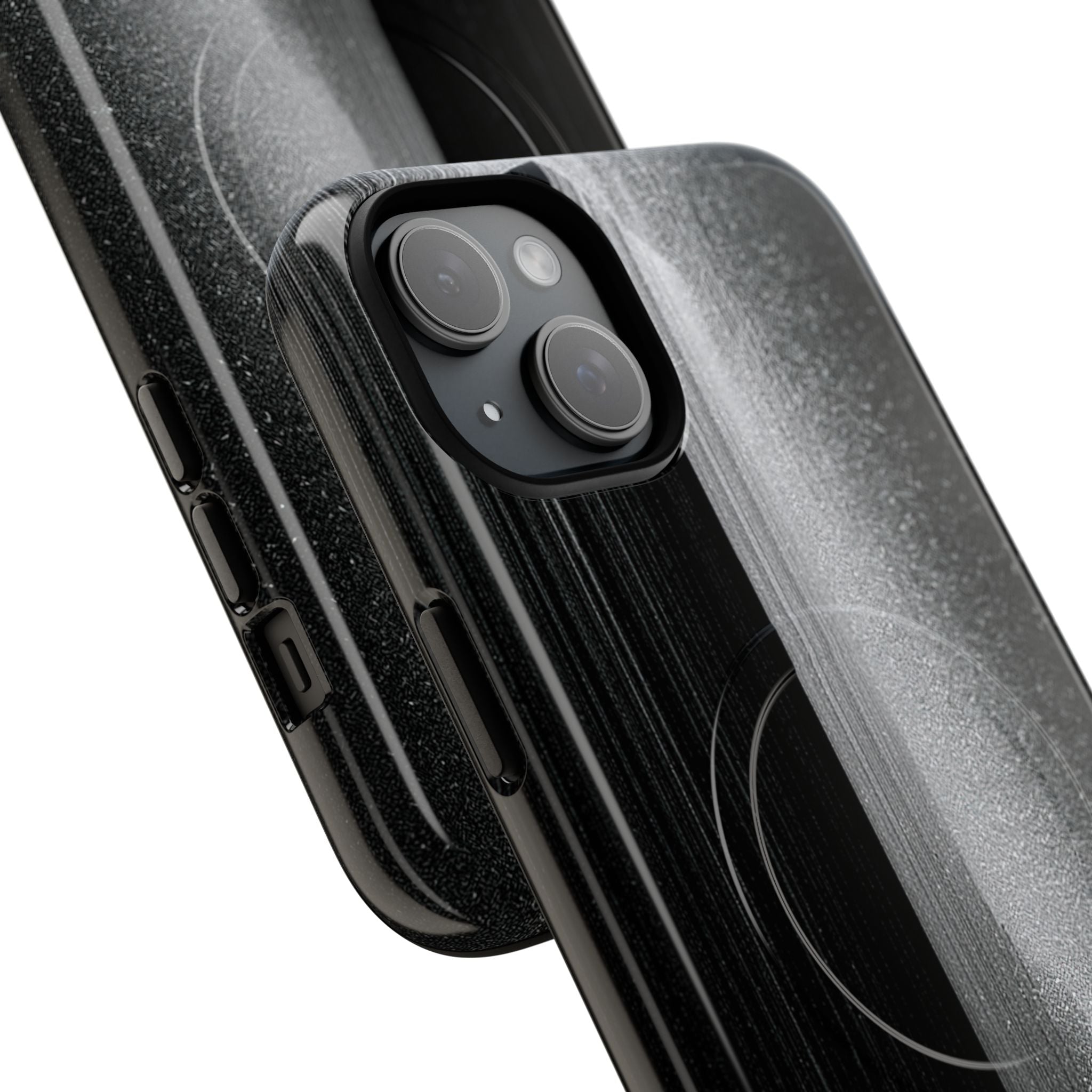 Black Tough 2.0 Magsafe Phone Case for iPhone - Brutalist Pixel Monolith
