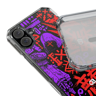Underground Cyber Glyphs · Clear Impact Magnetic Phone Case for iPhone · Black