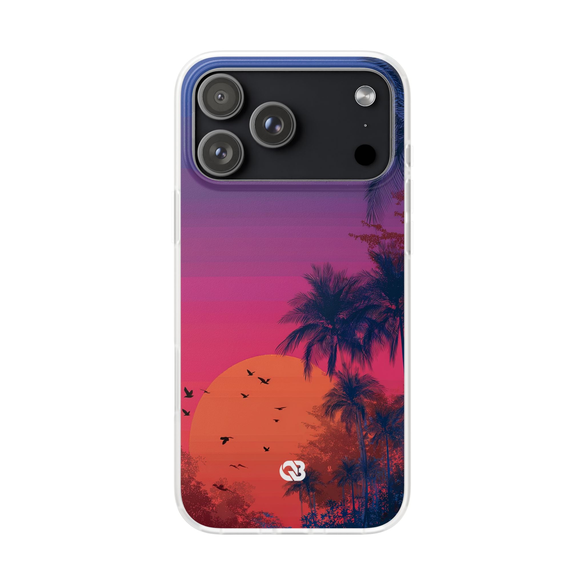 Neon Horizon Palms · Soft Capa para iPhone