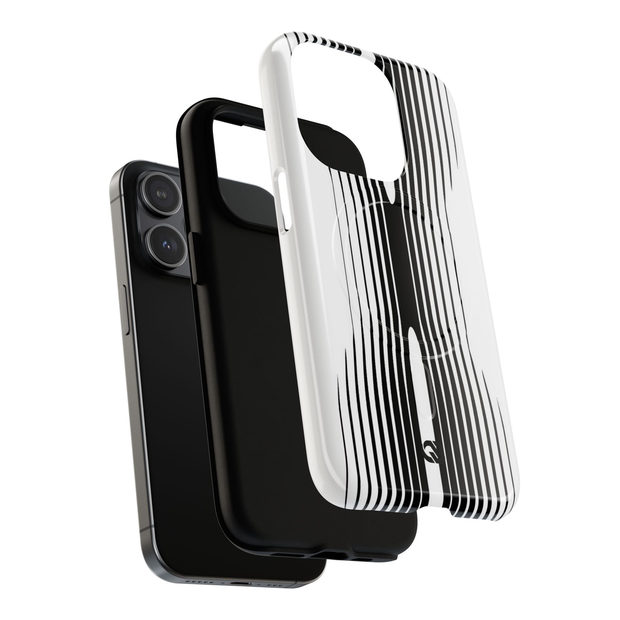 White Tough 2.0 Magsafe Phone Case for iPhone - Kinetic Mono Distortion