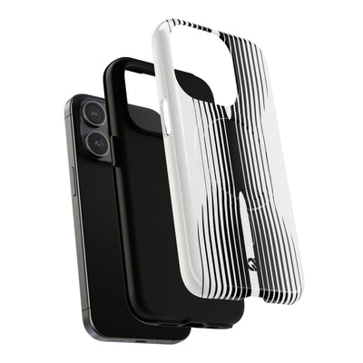 White Tough 2.0 Magsafe Phone Case for iPhone - Kinetic Mono Distortion