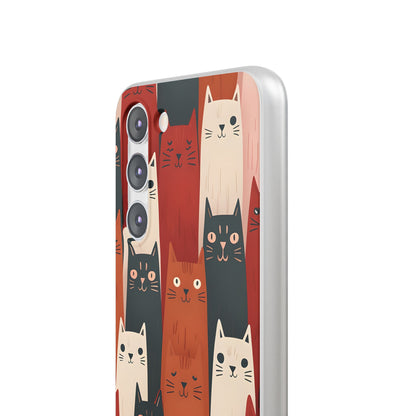 Elongated Cats Zwart Samsung S23 Plus Case - Soft