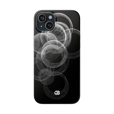 Black Lite Phone Case for iPhone - Kinetic Wireframe Orbit