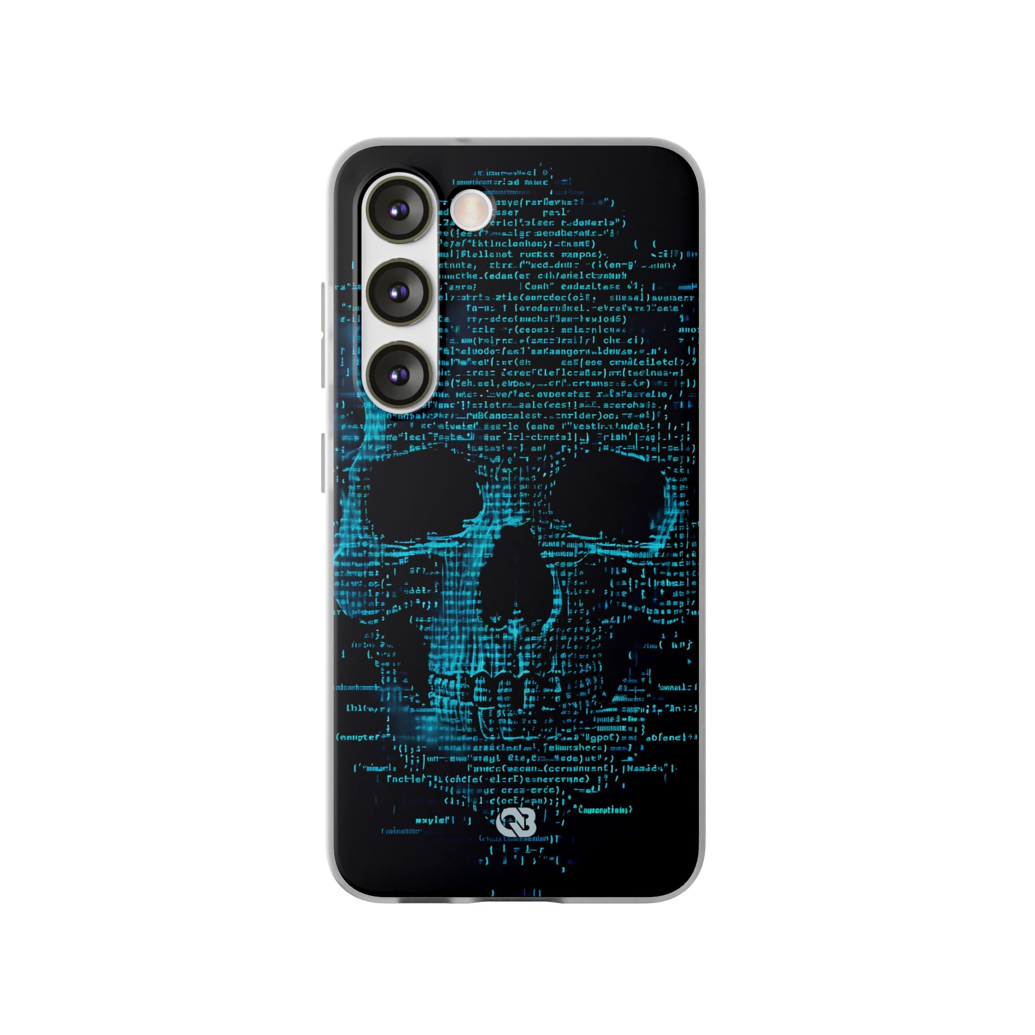 Cyan Glitch Skull · Soft Handyhülle für Samsung