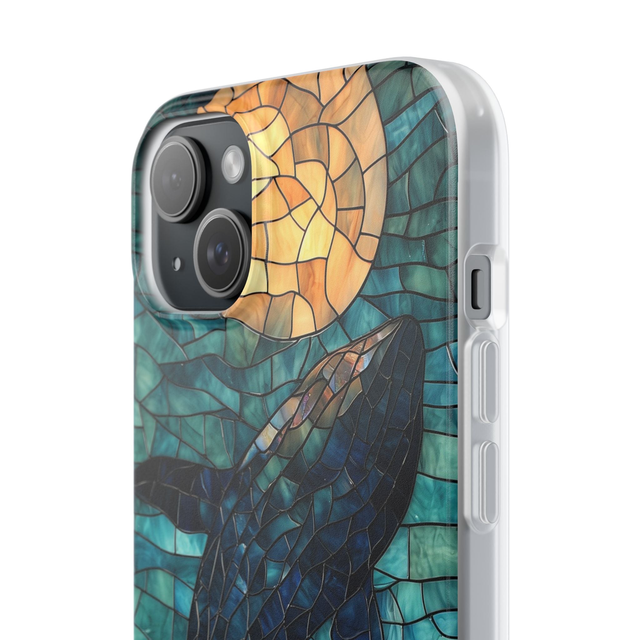 Stained Moon Whale · Soft Telefoncover for iPhone