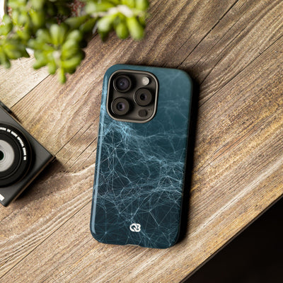 Teal Tough Phone Case for iPhone - Arctic Neural Mesh