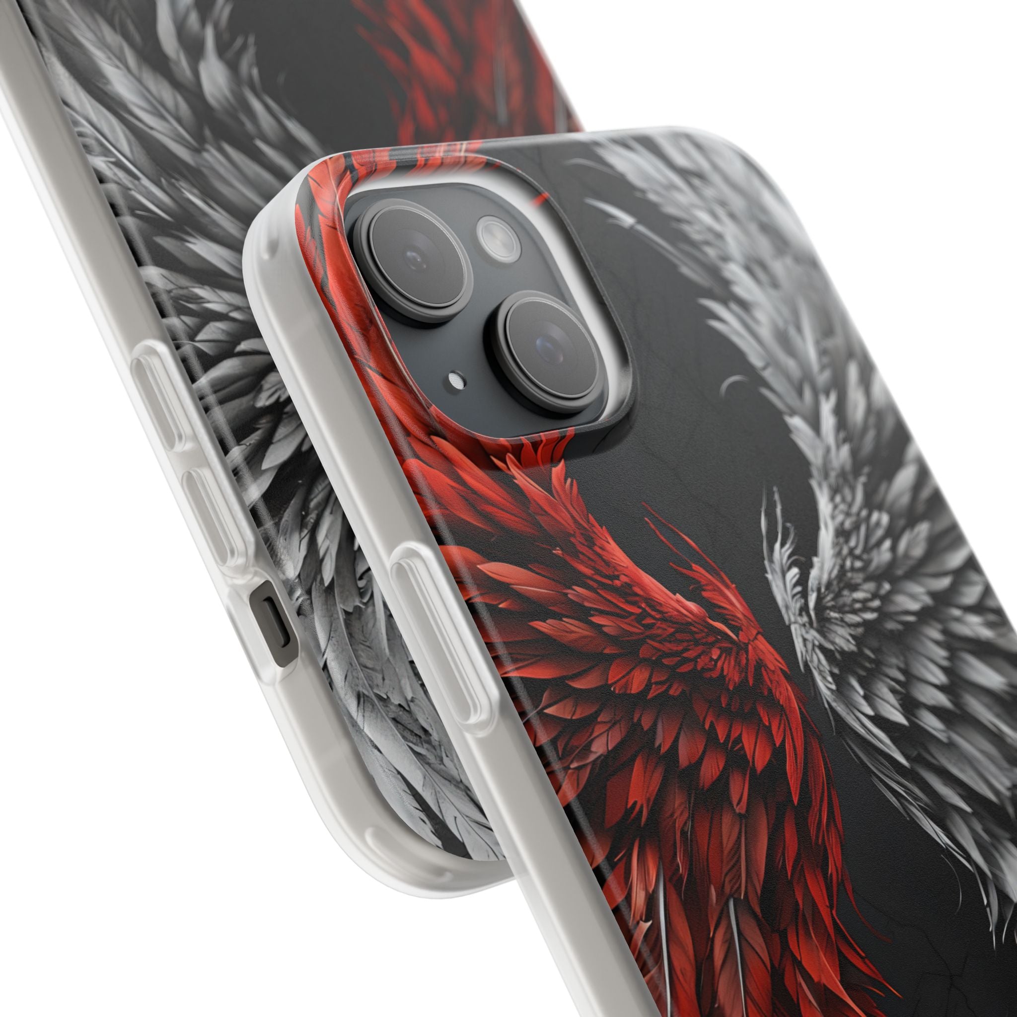 Split Crimson Wing · Soft Phone Case for iPhone