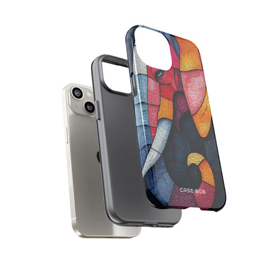 Elefant Mosaik iPhone 14 Cover - Tough