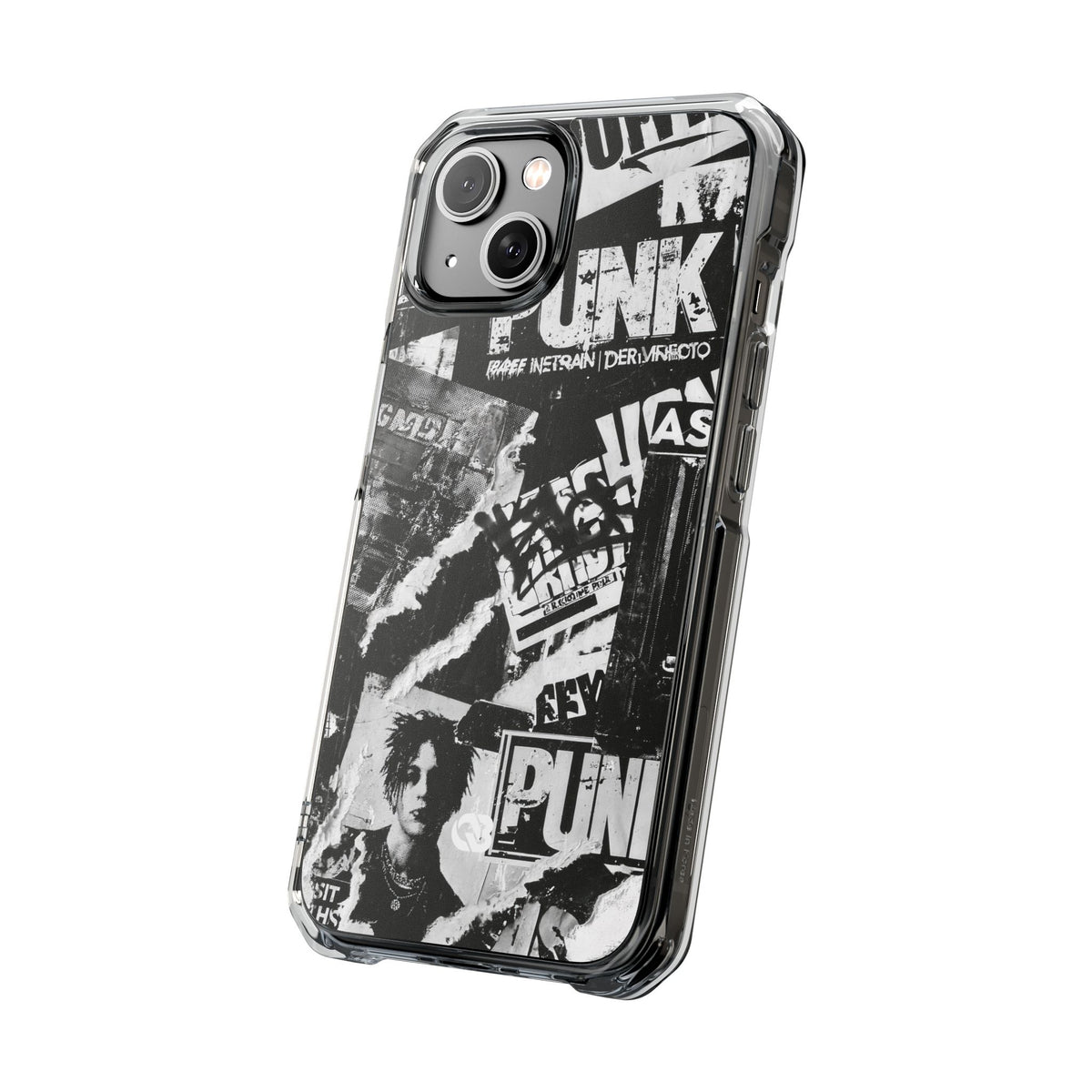 Underground Punk Collage · Clear Impact Magnetic Phone Case for iPhone · Black
