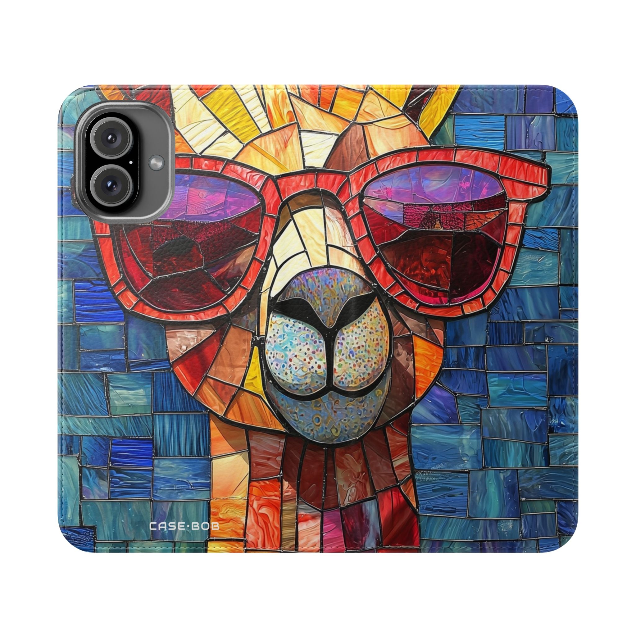 Sunglass Llama Mosaic - iPhone 16 Plus Case - Wallet