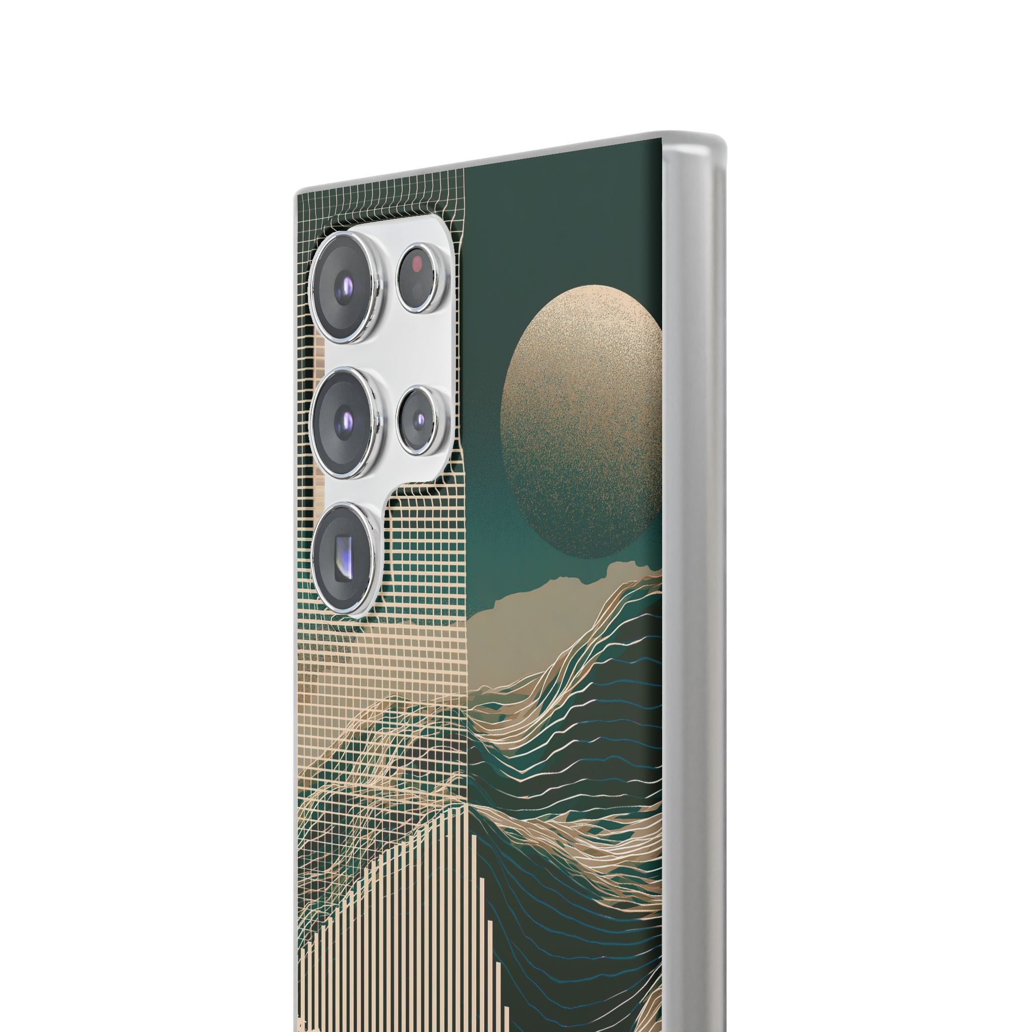 Green Lite Phone Case for Samsung - Lunar Moss Topography